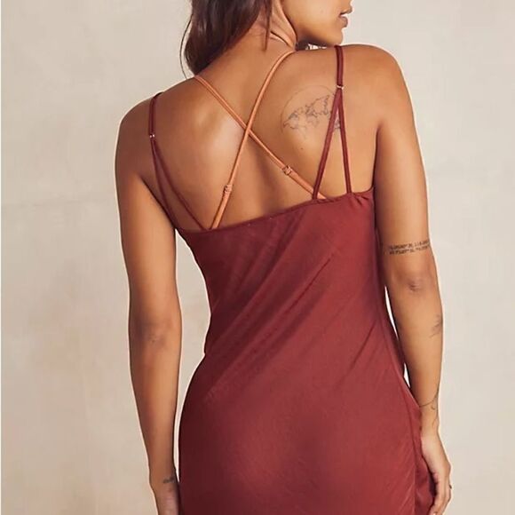 NWT Free People Day To Night Adjustable Slip Dress in Cinnaber. Size XXS. - Picture 3 of 9